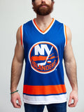 New York Islanders Hockey Tank hockey tanks BenchClearers S Blue Polyester
