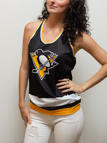 Bench Clearers Pittsburgh Penguins Women's Racerback Hockey Tank - XS / Black / Polyester