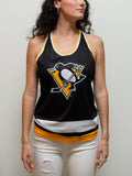 Pittsburgh Penguins Women's Racerback Hockey Tank hockey tanks BenchClearers XS Black Polyester