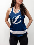 Tampa Bay Lightning Women's Racerback Hockey Tank hockey tanks BenchClearers XS Blue Polyester
