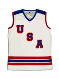 Team USA Letter Hockey Tank hockey tanks BenchClearers S White Polyester