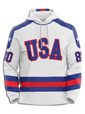 Team USA Miracle on Ice 1980 Away Hockey Hoodie - Front