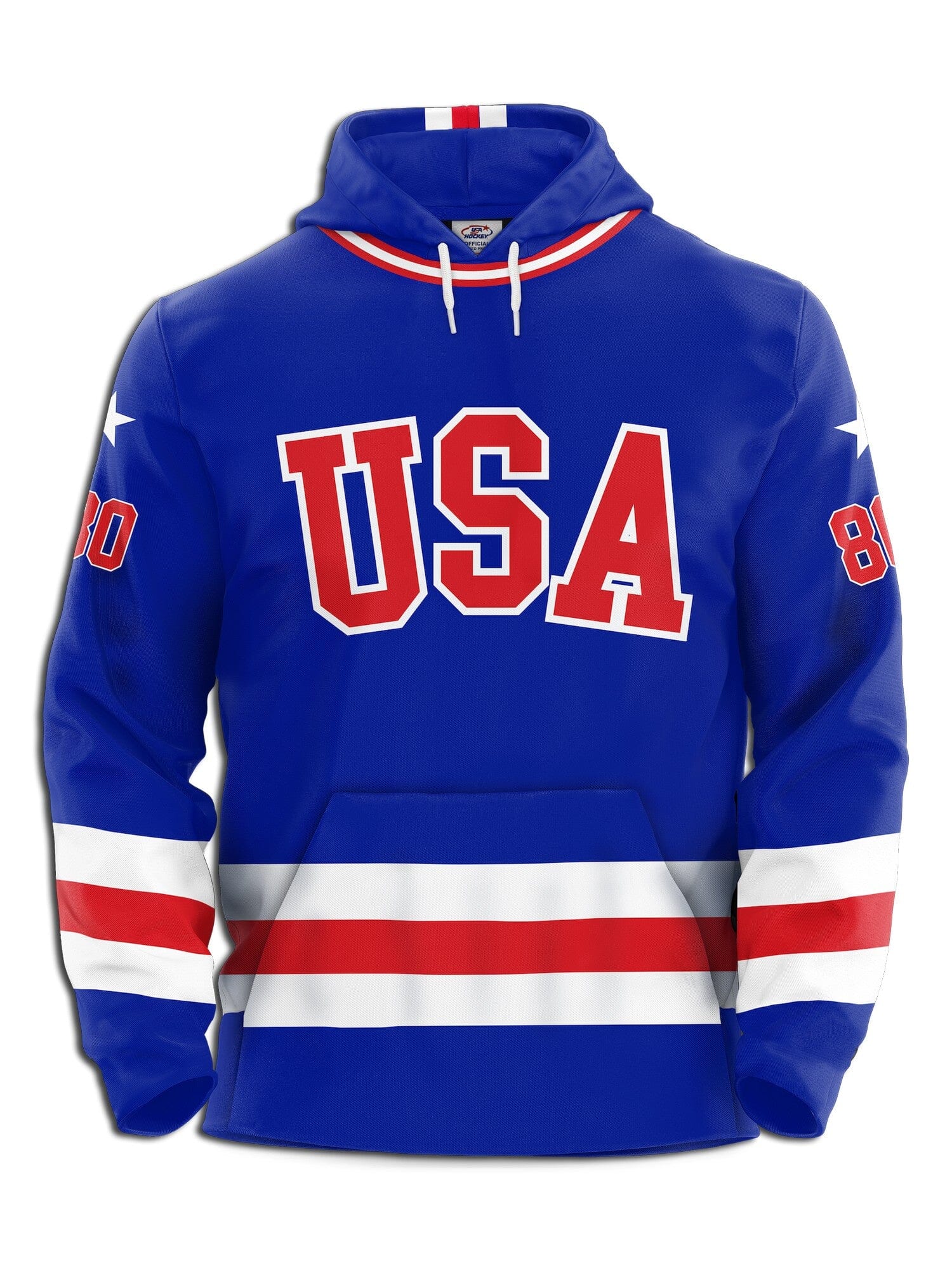 USA Miracle on Ice 1980 Hockey Hoodie Hockey Hoodie BenchClearers YOUTH S Royal Blue Polyester