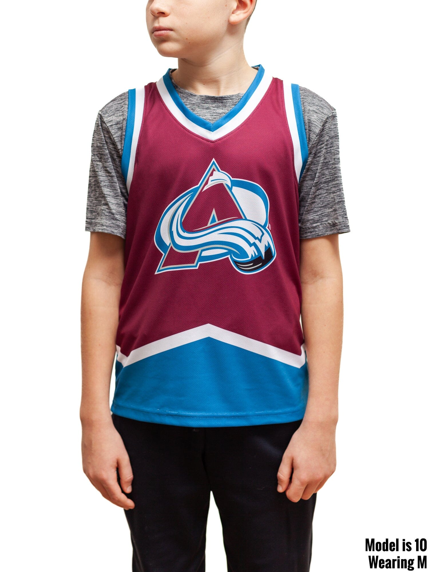 Colorado Avalanche Youth Hockey Tank youth tanks BenchClearers YS (6-8) Burgundy Polyester